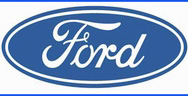 Ford Logo oval in blau weiss bis 1976