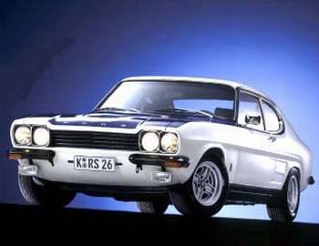 Ford Capri RS 2600 von 1973 mit schwarzen Stossstangen Ford Capri RS 2600 von 1973 mit schwarzen Stossstangen