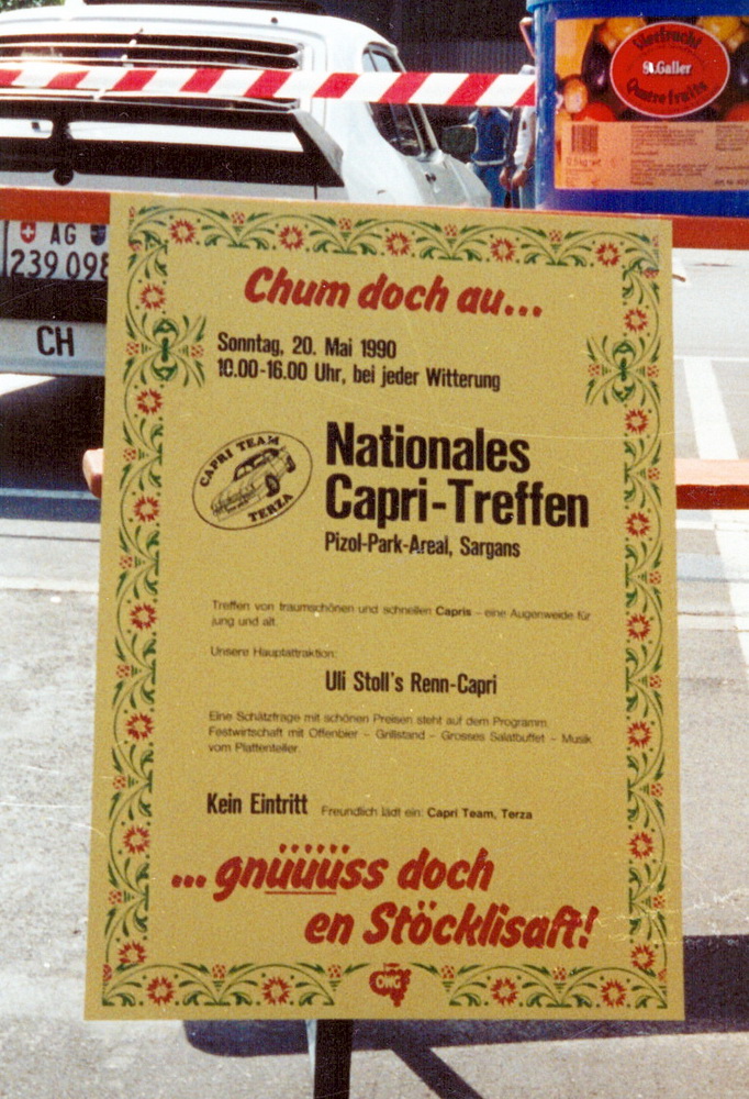 Nationales Ford Capri Treffen 20. Mai 1990 in Sargans (CH)