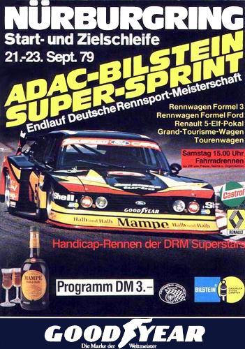 Plakat vom ADAC Supersprint Nürburgring 1979