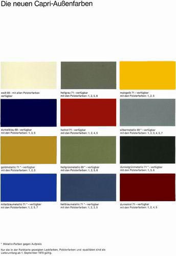Farbkarte ab 01. September 1970
Colour chart from 01 September 1970