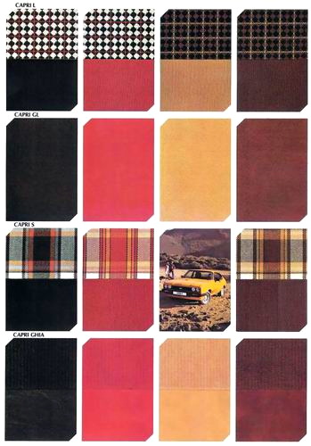 Polsterfarben / Polsterstruktur ab 17. Januar 1977
Upholstery colours / upholstery structure from 17 January 1977