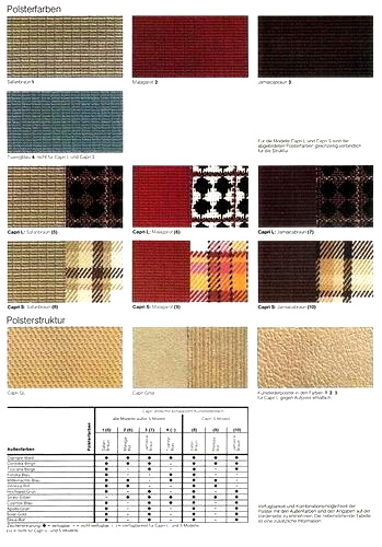 Polsterfarben / Polsterstruktur ab 27. Juli 1979
Upholstery colours / upholstery structure from 27 July 1979 Polsterfarben / Polsterstruktur ab 27. Juli 1979
Upholstery colours / upholstery structure from 27 July 1979