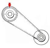 Zahnriemen-Antriebsrad - toothed belt-distributor drive gear 1972 - 1973