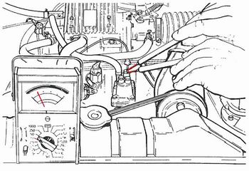 Spannungsprüfung Warmlaufregler * voltage test  warm-up regulator